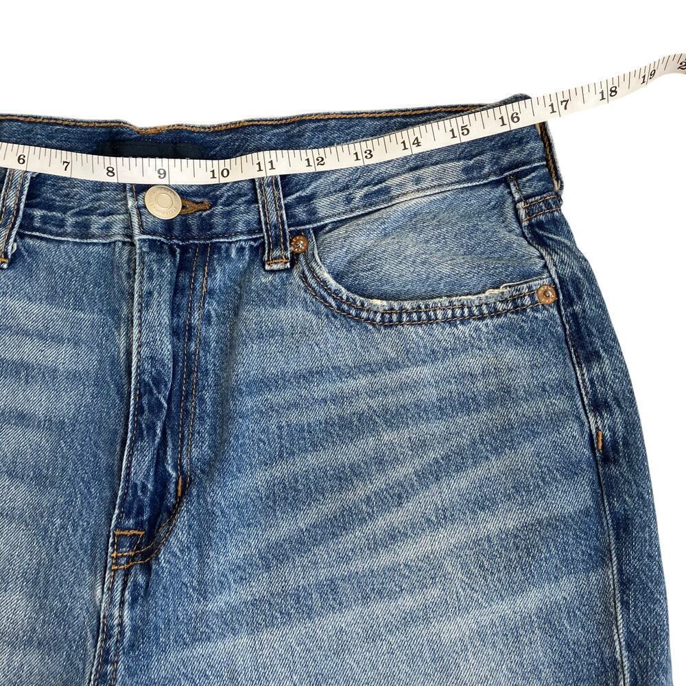 Aeropostale Sz 8 Skater Jeans Relaxed Wide Leg Distressed Ripped Knees Mid Wash - Picture 5 of 16